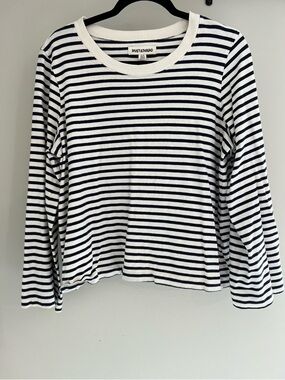 Madewell Rivet & Thread Navy and White Striped Tee